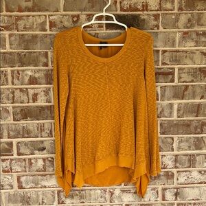 Anthropologie Left of Center Mustard Yellow Long Sleeve Top